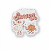 Das Halloween-Party der Saison Retro ist lustig gr Aufkleber (Vorderseite)