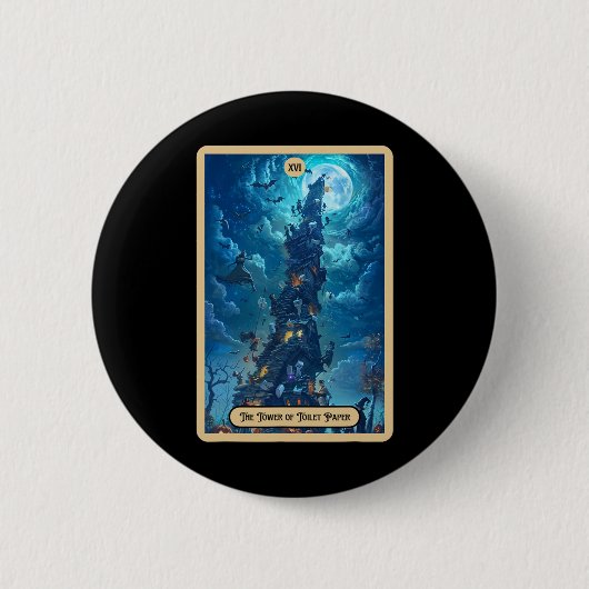 Das Halloween-Tarot des Toilettenpapierturms (der Button (Vorderseite)