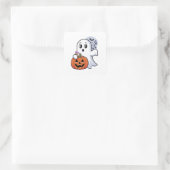 Das Halloween White Ghost Sticker: Ein wunderbarer Quadratischer Aufkleber (Tasche)