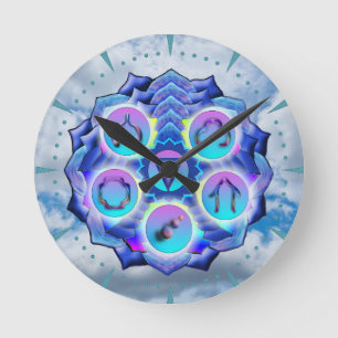 Das Halschakra Runde Wanduhr