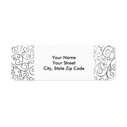 Das handgemalte, schwarz-kurvenförmige Muster auf  (Vorne)