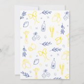 Das handgezeichnete italienische Lemon-Brautparty Einladung (Rückseite)