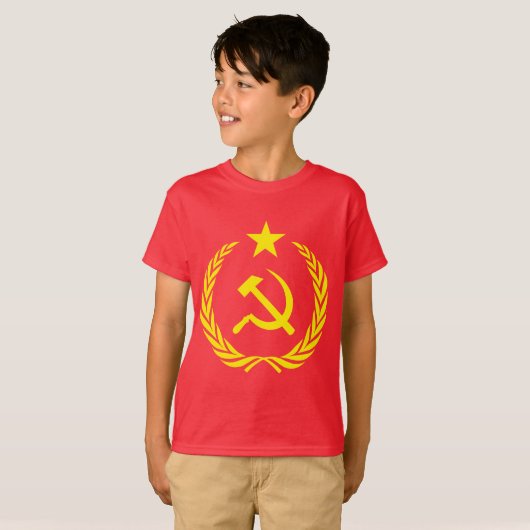 Das Hanes kalter Kriegs-der kommunistische T-Shirt (Vorne ganz)