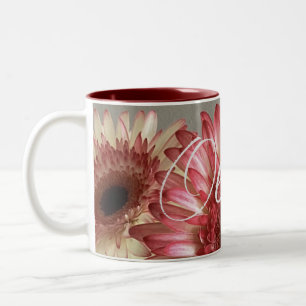Das Happy Gerbera Pink Blume Foto +Individuelle Na Zweifarbige Tasse