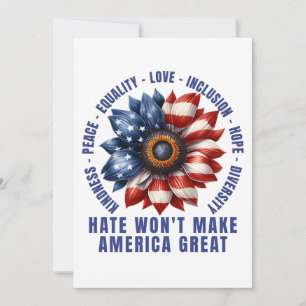 Das Hass wird Amerika nicht groß machen Einladung