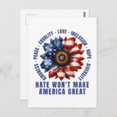 Das Hass wird Amerika nicht groß machen Postkarte (Vorne/Hinten)