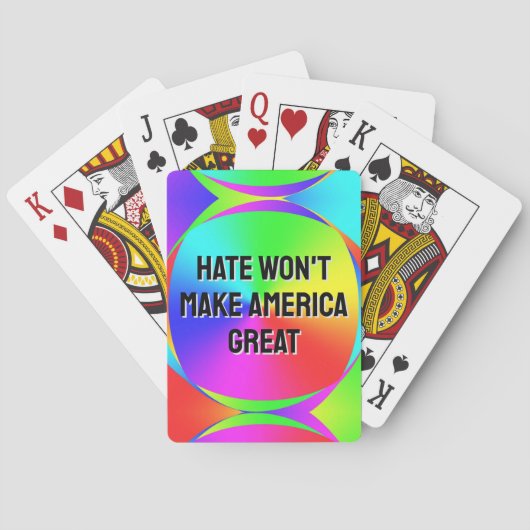 Das Hass wird Amerika nicht groß machen Spielkarten (Rückseite)