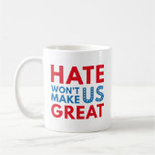 Das Hass wird uns nicht groß machen Kaffeetasse (Links)