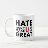 Das Hass wird uns nicht groß machen Kaffeetasse (Links)