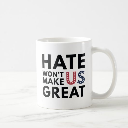 Das Hass wird uns nicht groß machen Kaffeetasse (Rechts)