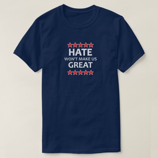 Das Hass wird uns nicht groß machen T-Shirt (Design vorne)