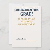 Das hast du getan!" Abschluss Card - Glückwünsche Einladung (Rückseite)