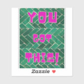 Das hast du Got! Helles Rosa auf grünem Muster Aufkleber (Blatt)