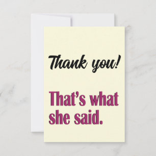 Das hat sie gesagt lustige Dankeschön-Karten Dankeskarte