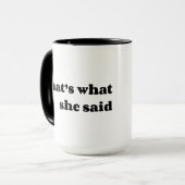 Das hat sie gesagt tasse (Vorderseite Links)
