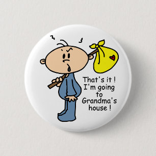 Das Haus-Baby der Großmutter (BLAU) Button