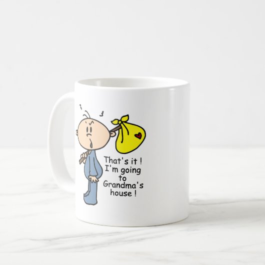 Das Haus-Baby der Großmutter (BLAU) Kaffeetasse (Vorderseite Links)