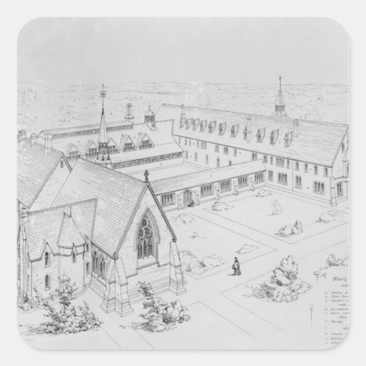 Das Haus der Gnade, Clewer Quadratischer Aufkleber (Vorderseite)