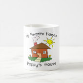 Das Haus der Lieblingstreffpunkt-Mohnblume Kaffeetasse (Mittel)