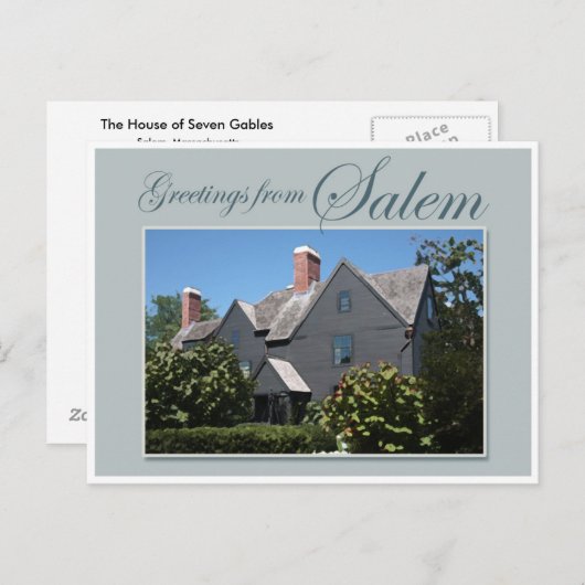 Das Haus der sieben Gables Postkarte (Vorne/Hinten)