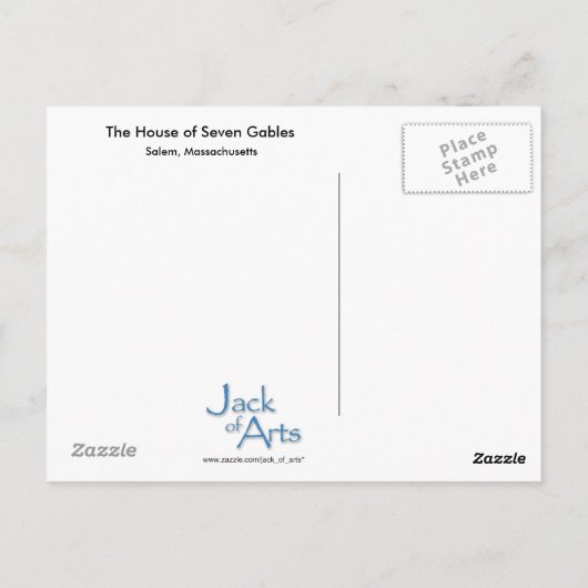 Das Haus der sieben Gables Postkarte (Rückseite)