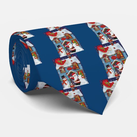 Das Haus des Weihnachtsmanns Krawatte (Gerollt)