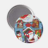 Das Haus des Weihnachtsmanns Magnet (Vorderseite/Rückseite)
