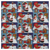 Das Haus des Weihnachtsmanns Stoff (Muster)