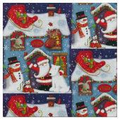 Das Haus des Weihnachtsmanns Stoff (Nahaufnahme)