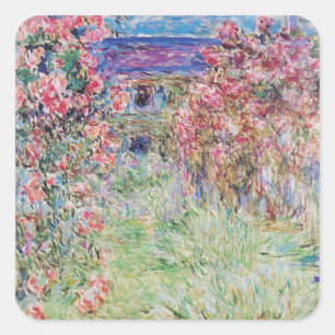 Das Haus in der Rose von Claude Monet, Quadratischer Aufkleber