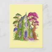 Das Haus mit Efeu und seinen riesigen Bäumen. Postkarte (Vorderseite)