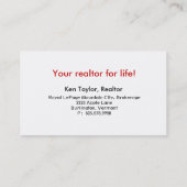 Das Haus-rote Tür-Visitenkarte Visitenkarte (Rückseite)