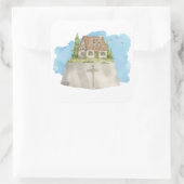 Das Haus über JESUS The Rock - Matthew 7:24 Frauen Quadratischer Aufkleber (Tasche)