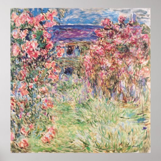 Das Haus unter den Rose, Claude Monet Poster (Vorne)