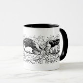 Das Häuschen-Rotwild-u. wilder Eber-Deutsch-Art Tasse (VorderseiteRechts)