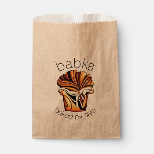 Das hausgemachte Babka-Brot wird von der Küche von Geschenktütchen (Vorderseite)