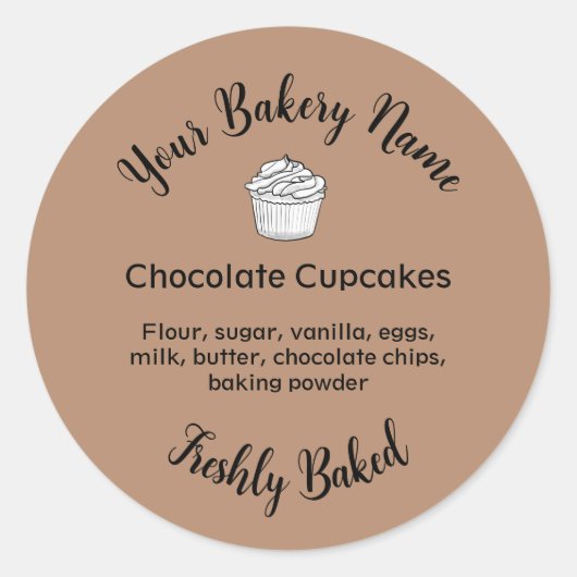 Das hausgemachte Cake-Business-Logo Baking Label b Runder Aufkleber (Vorderseite)