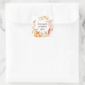 Das hausgemachte Kürbisgewürz-Foliage-Label Quadratischer Aufkleber (Tasche)