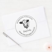 Das hausgemachte Rindfleisch-Jerky-Label Runder Aufkleber (Umschlag)