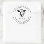 Das hausgemachte Rindfleisch-Jerky-Label Runder Aufkleber (Tasche)