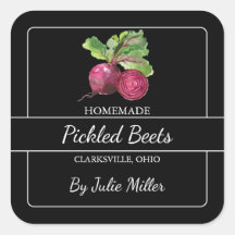 Das hausgemachte Rübenquadratische Etikett Schwarz