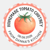 Das hausgemachte Tomato Chutney Canning-Etikett mi Runder Aufkleber (Vorderseite)
