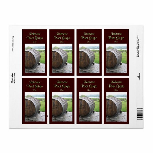 Das hausgemachte Weinetikett (Vorne)