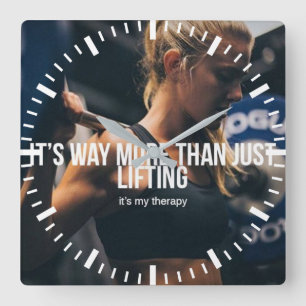 Das Heben ist meine Therapie - Frauentrainings Quadratische Wanduhr