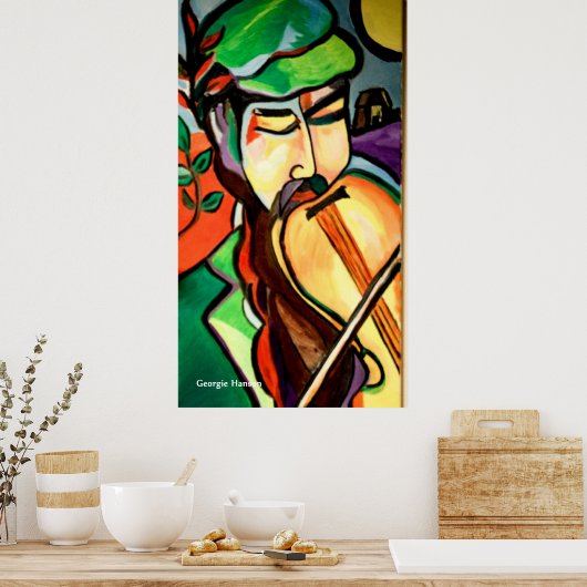 Das hebräische Fiddler von Georgie Hanson Poster (Küche)