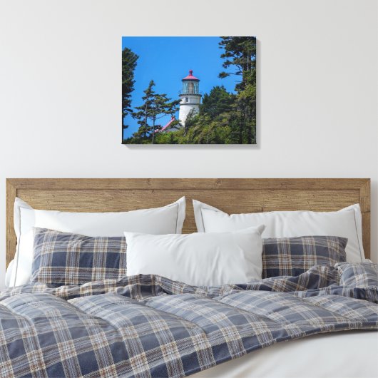 Das Heceta Head Lighthouse an der Küste von Oregon Leinwanddruck (Insitu (Schlafzimmer))