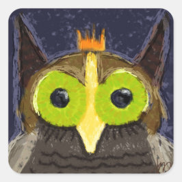 Das heikelnde Owl Quadratischer Aufkleber