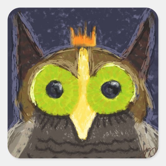 Das heikelnde Owl Quadratischer Aufkleber (Vorderseite)