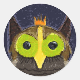 Das heikelnde Owl Runder Aufkleber