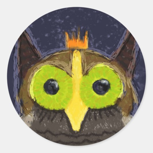 Das heikelnde Owl Runder Aufkleber (Vorderseite)